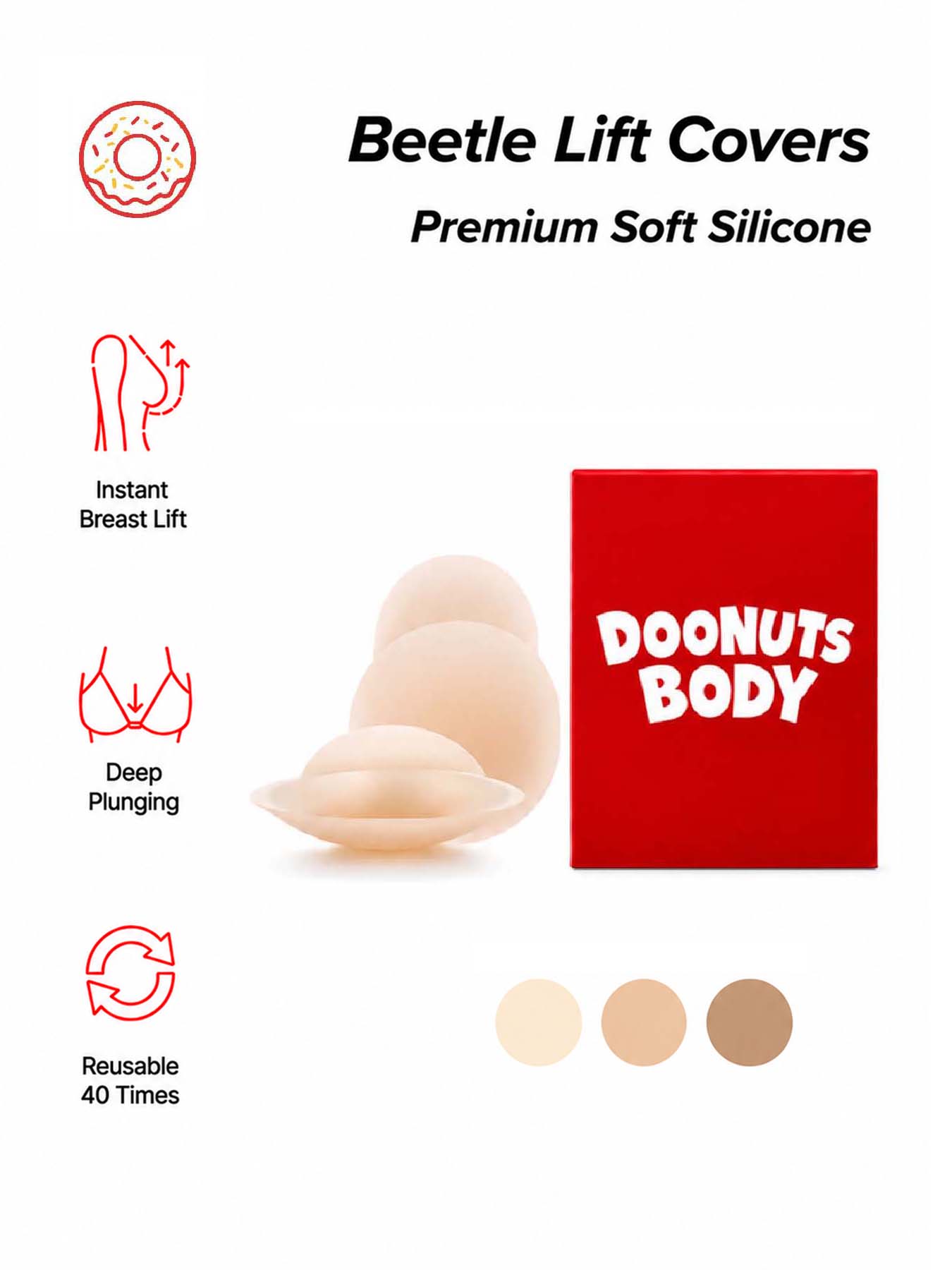 DOONUTS Penutup Puting Silikon - Push Up Bra Silicone ulasan dan harga